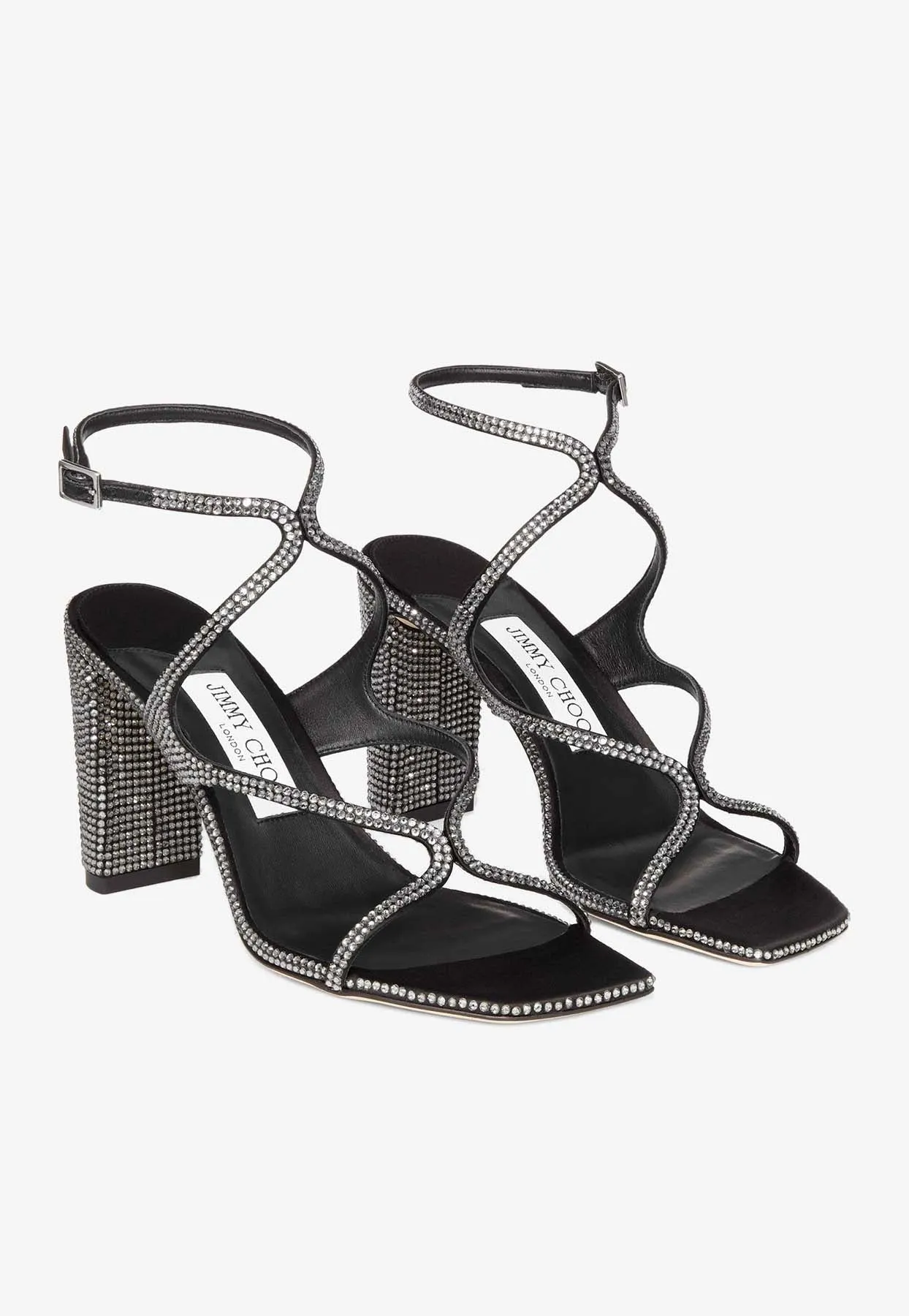 Azie 85 Crystal-Embellished Satin Sandals