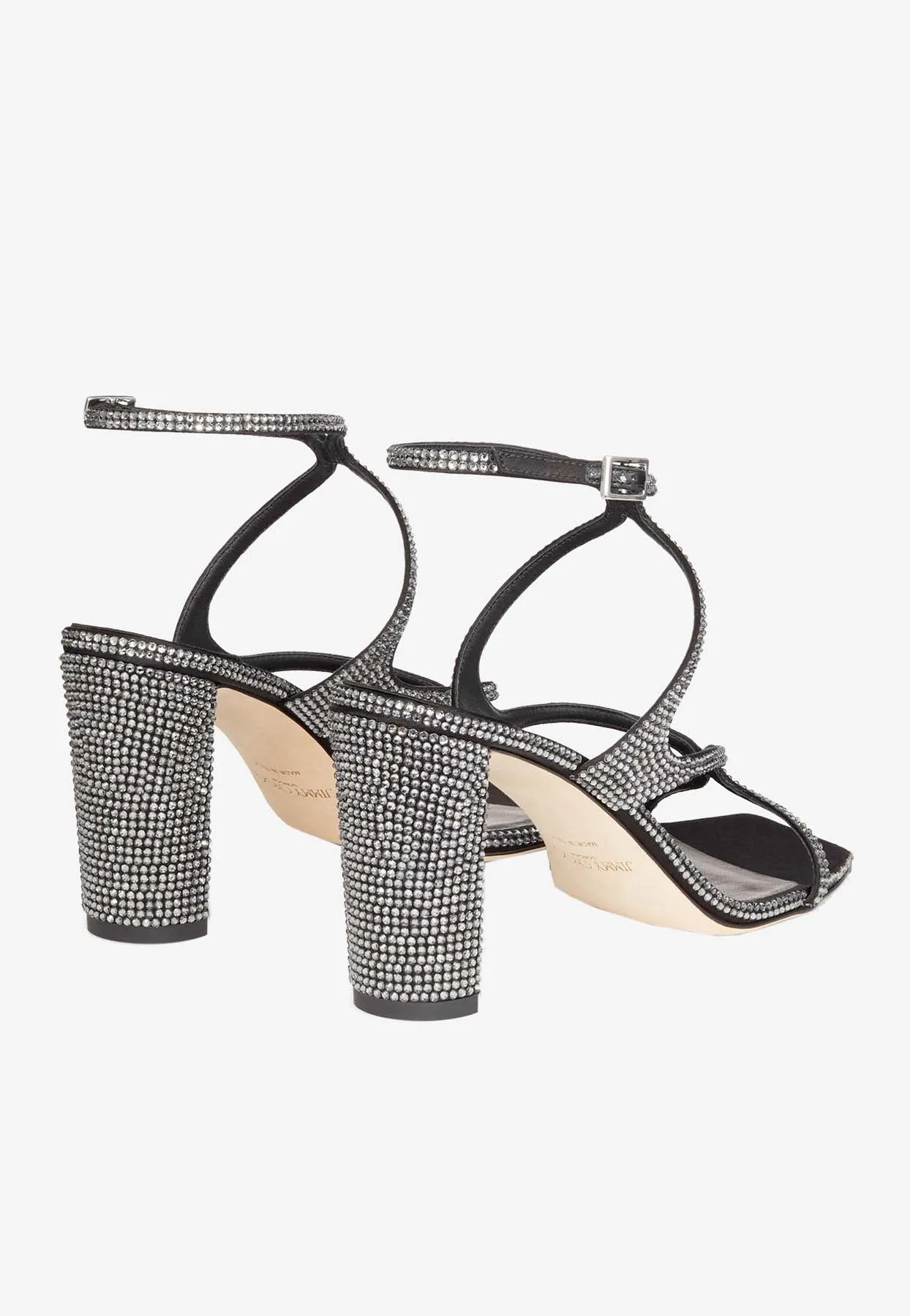 Azie 85 Crystal-Embellished Satin Sandals