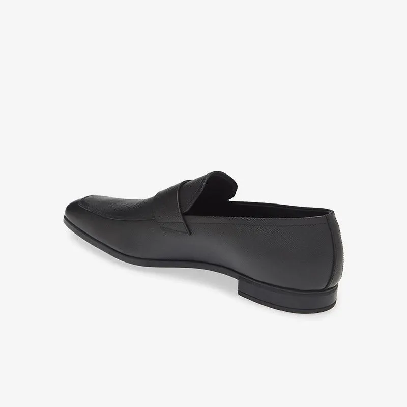Black Penny Square Toe Loafers