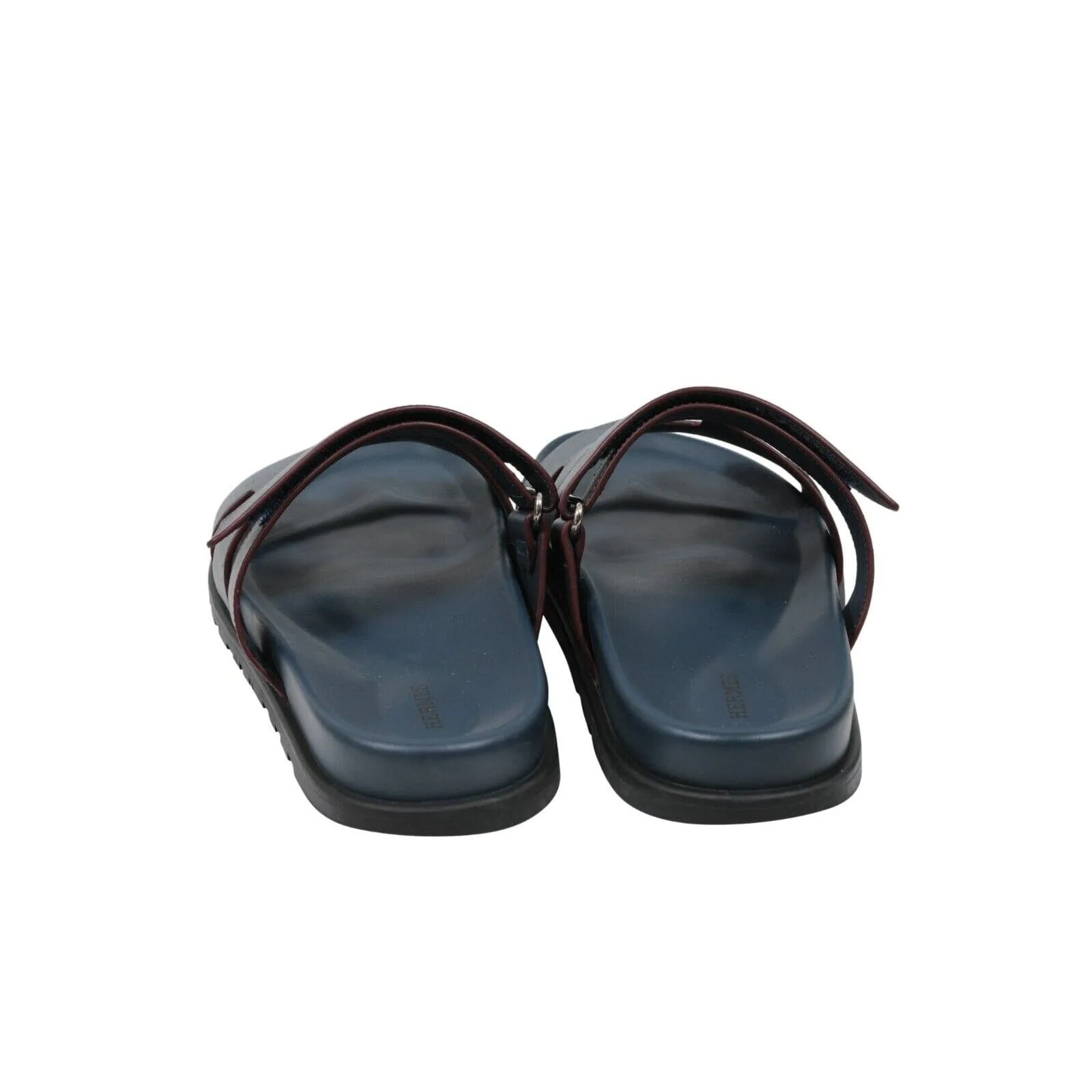 Blue Leather Strap H Logo Chypre Sandals