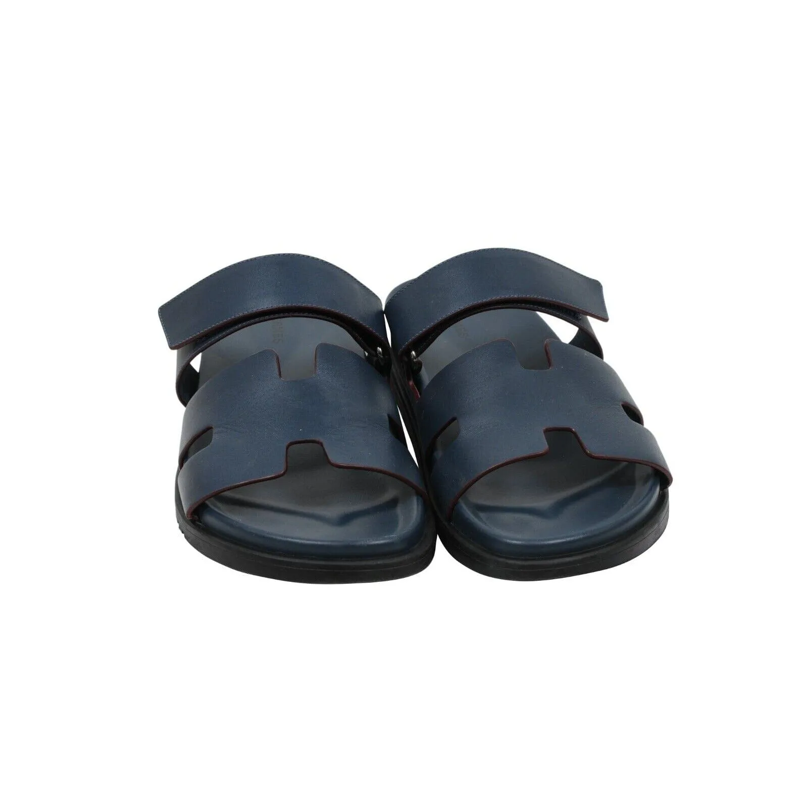 Blue Leather Strap H Logo Chypre Sandals