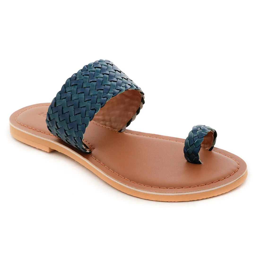 Blue Weaved One Toe Sandal