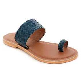 Blue Weaved One Toe Sandal