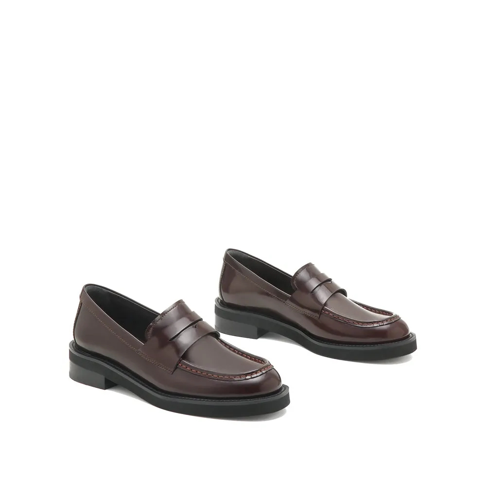 Burgundy Leather Penny Loafers