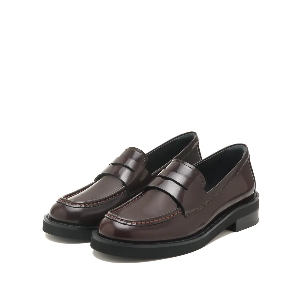 Burgundy Leather Penny Loafers