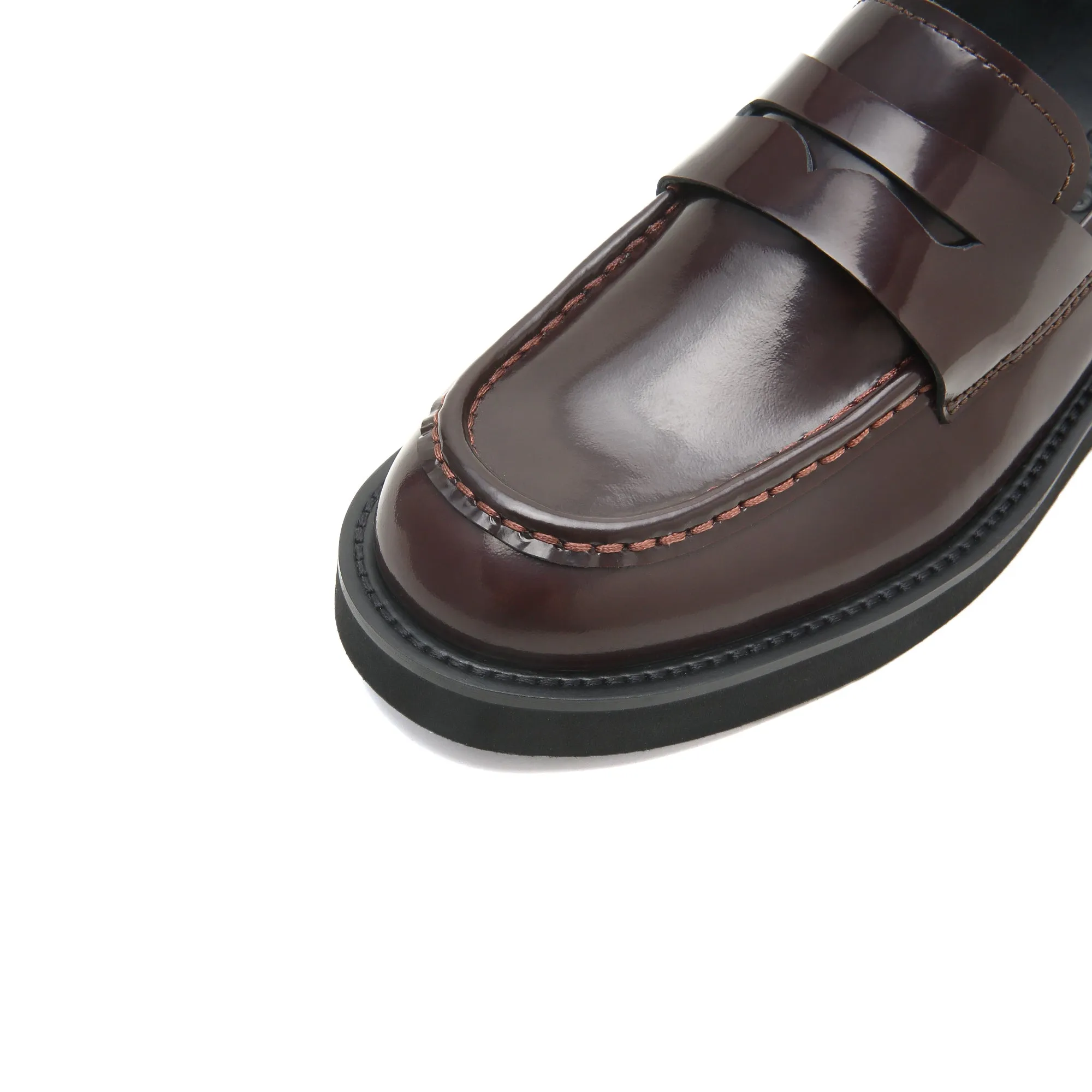 Burgundy Leather Penny Loafers