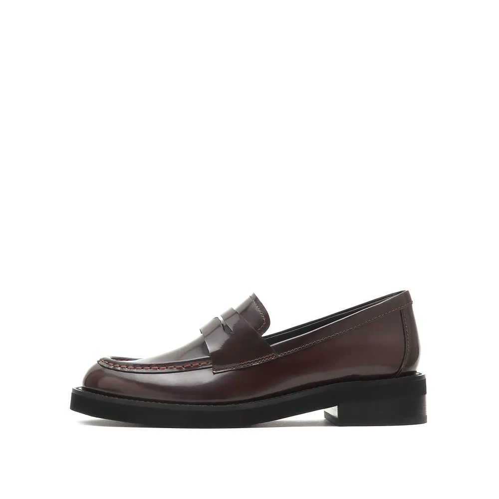 Burgundy Leather Penny Loafers