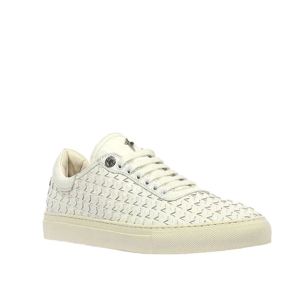 Cesare Paciotti Luxury Italian Men's Nappa Soft Bianco White Sneakers (CPM5344)