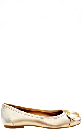 Chany Gold Leather Ballet