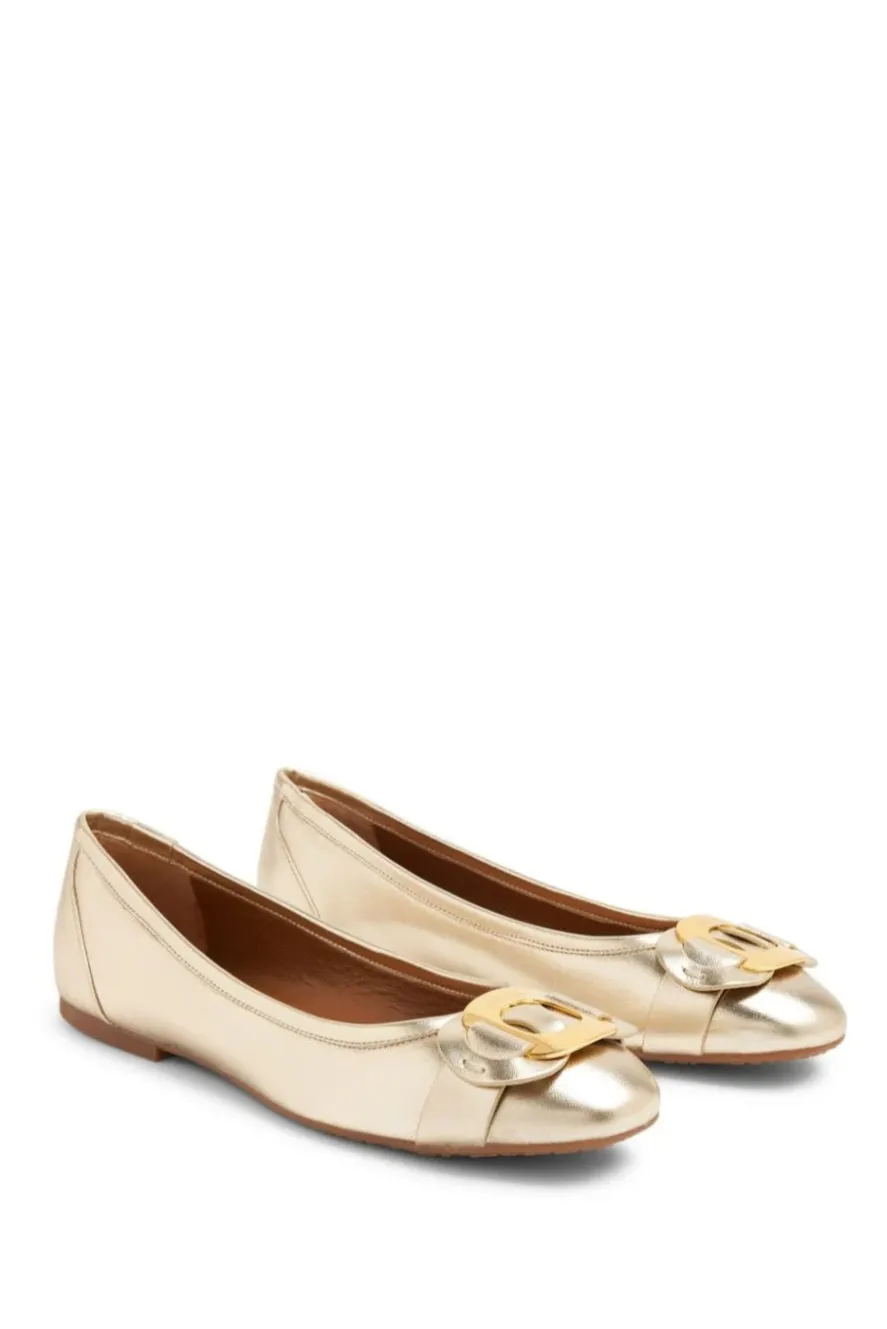 Chany Gold Leather Ballet