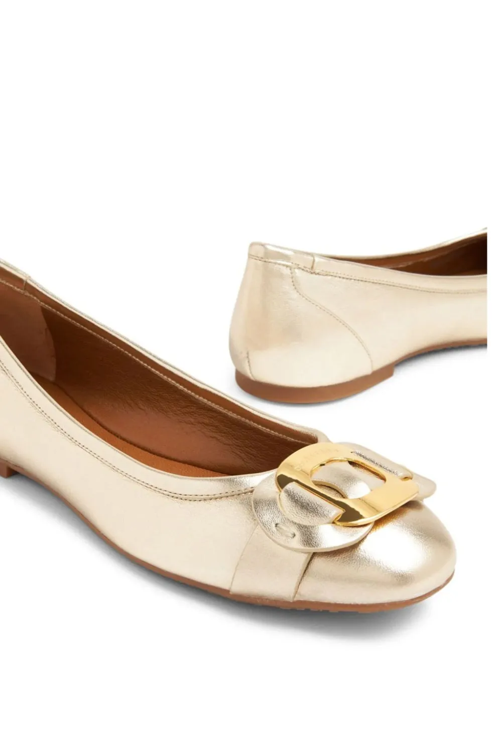 Chany Gold Leather Ballet
