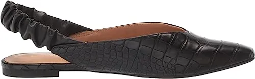 Circus by Sam Edelman Omina Black Croco Slingback Strap Pointed Toe Ballet Flats