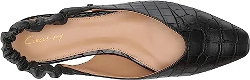 Circus by Sam Edelman Omina Black Croco Slingback Strap Pointed Toe Ballet Flats