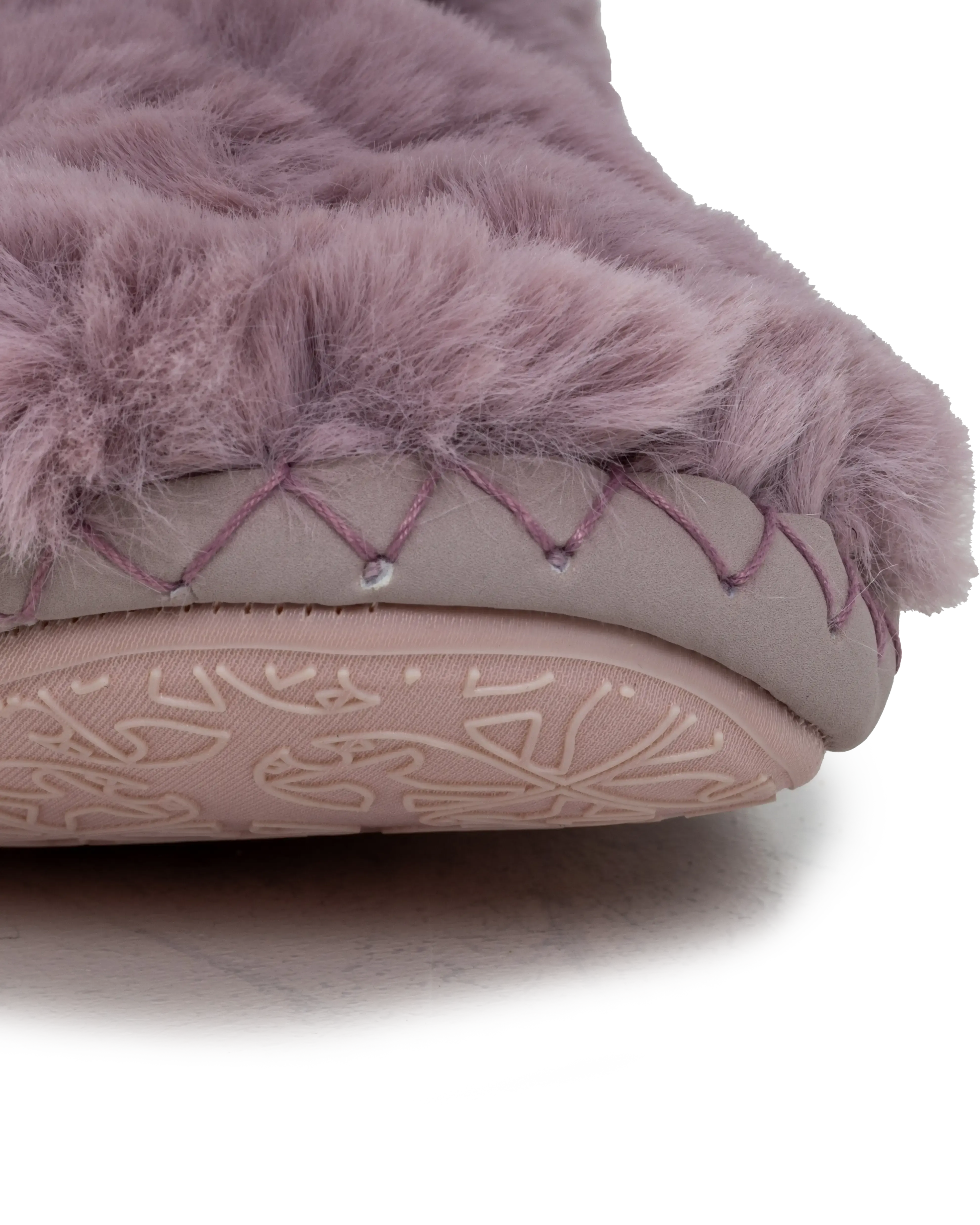 Cole Luxury Faux Fur Slipper Boots in Pink Sorbet