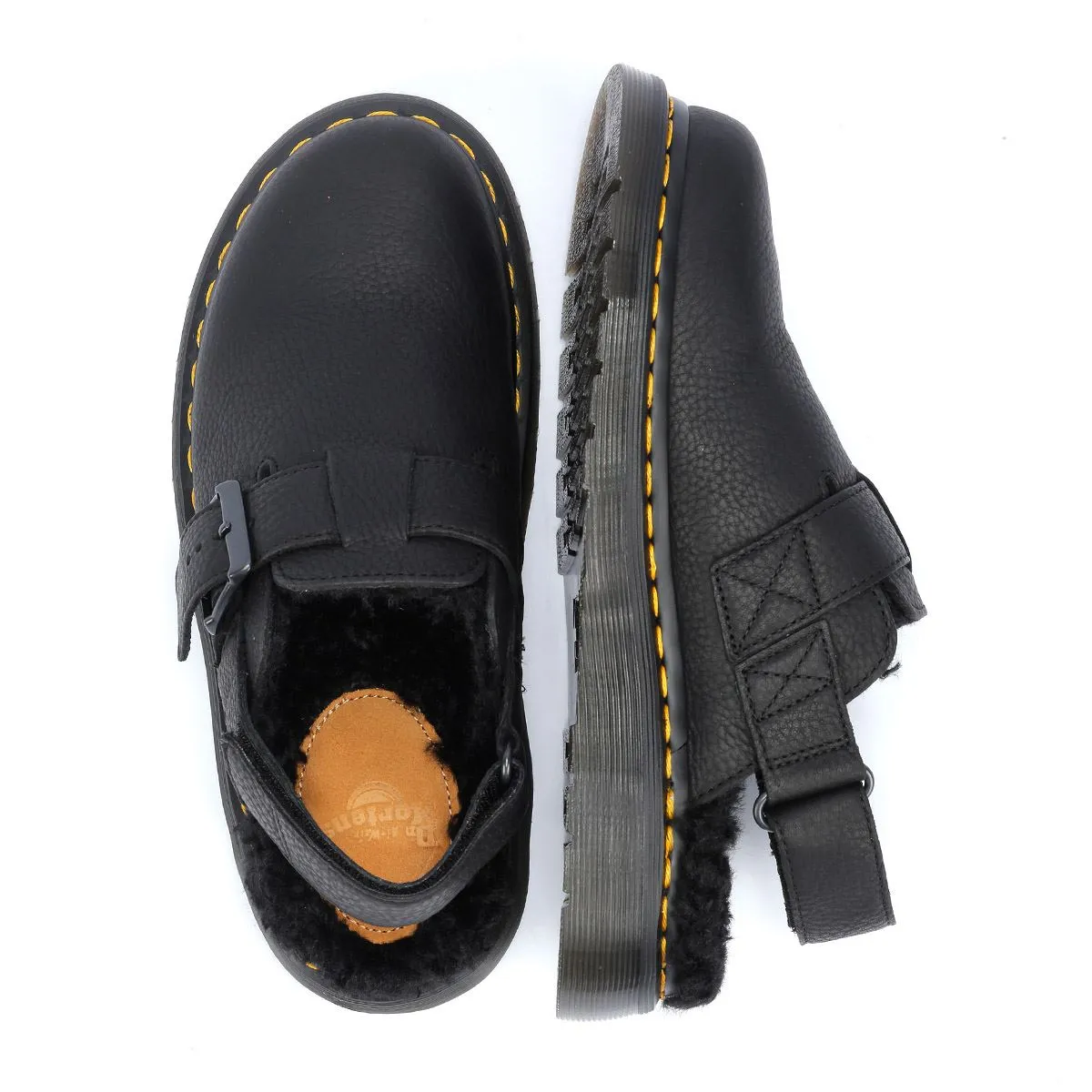 Dr. Martens Winterised Jorge II Fur Lined Leather Black Sandals