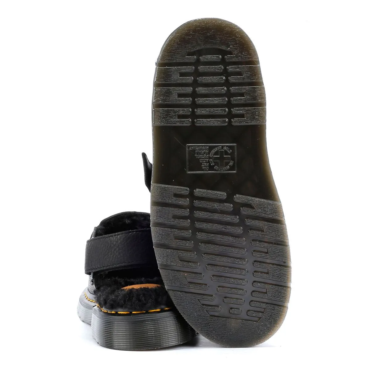 Dr. Martens Winterised Jorge II Fur Lined Leather Black Sandals