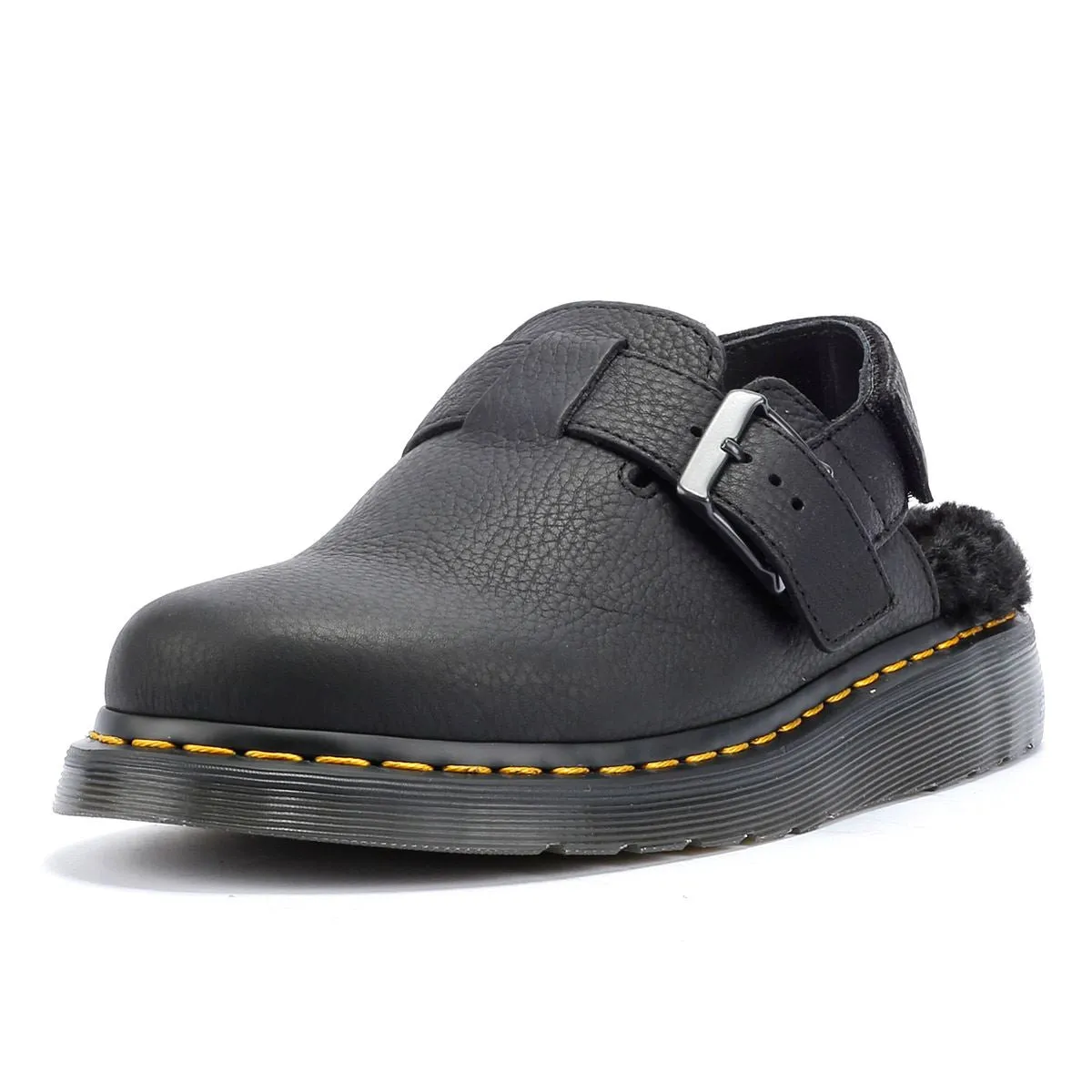 Dr. Martens Winterised Jorge II Fur Lined Leather Black Sandals