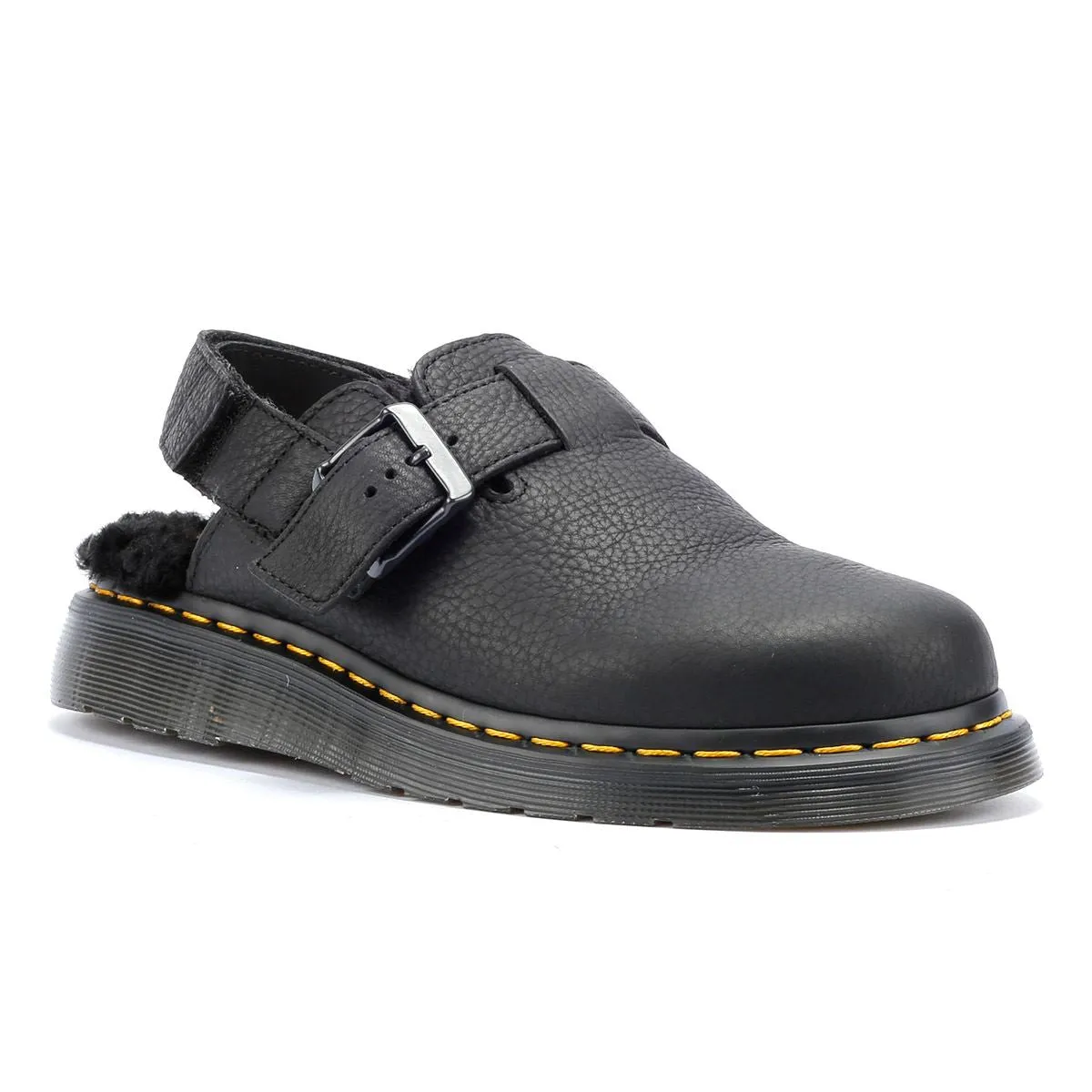 Dr. Martens Winterised Jorge II Fur Lined Leather Black Sandals