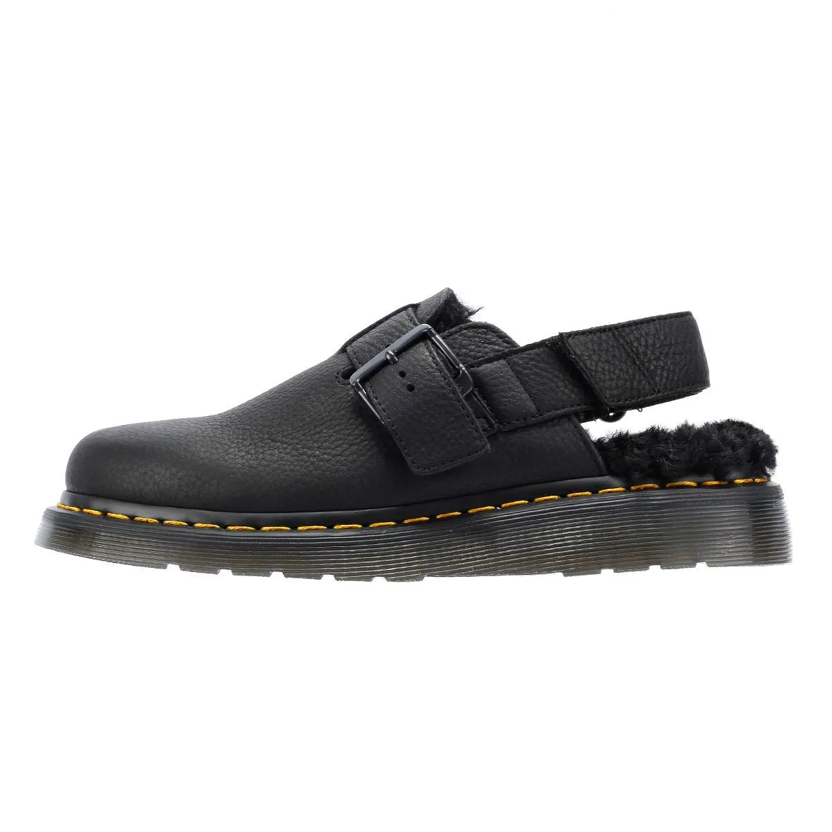 Dr. Martens Winterised Jorge II Fur Lined Leather Black Sandals