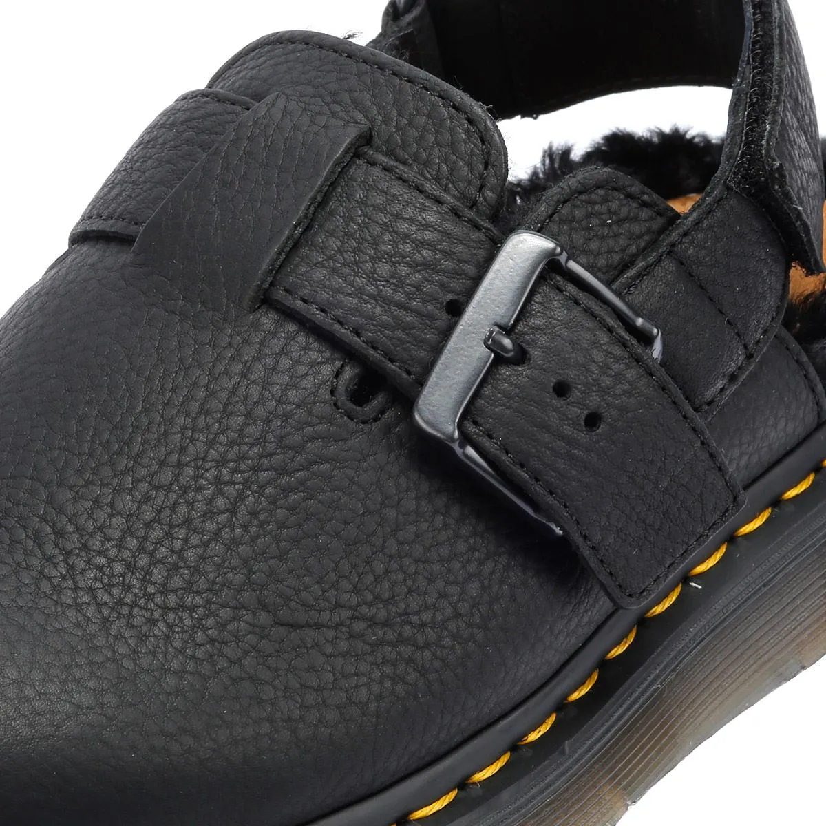Dr. Martens Winterised Jorge II Fur Lined Leather Black Sandals