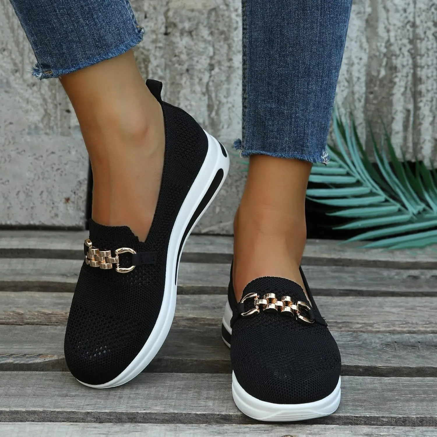 Fashion Sneakers for Women Mesh Summer Casual Slip On Walking Shoes Comfortable Round Toe Office Work Shoes Breathable Sports Shoes