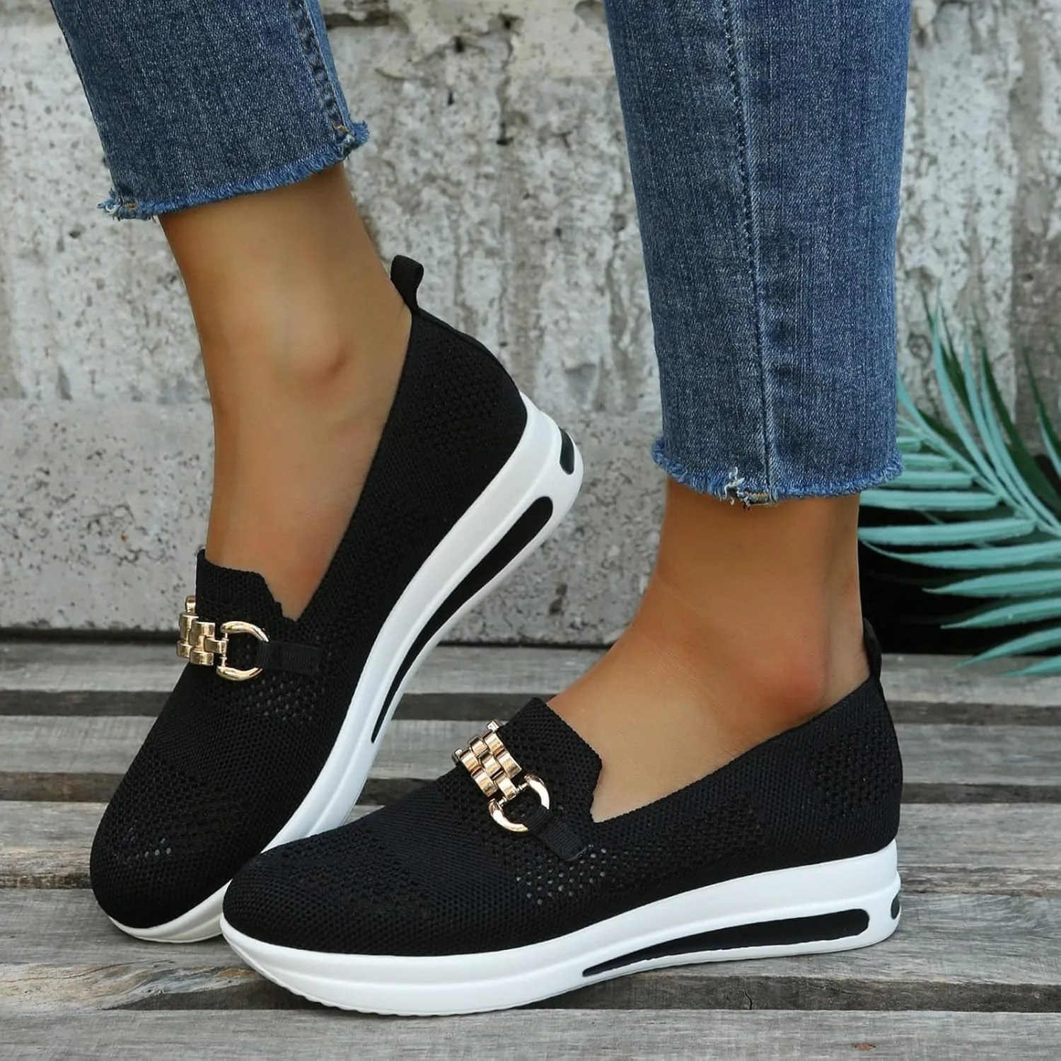 Fashion Sneakers for Women Mesh Summer Casual Slip On Walking Shoes Comfortable Round Toe Office Work Shoes Breathable Sports Shoes