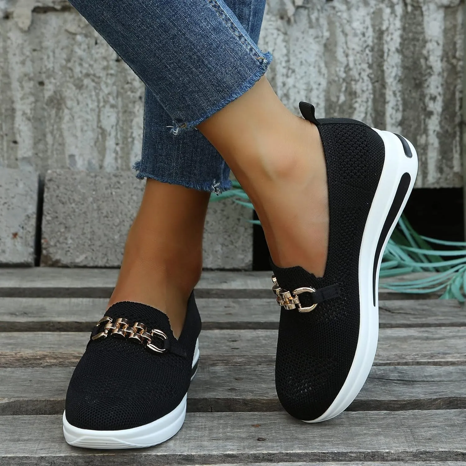 Fashion Sneakers for Women Mesh Summer Casual Slip On Walking Shoes Comfortable Round Toe Office Work Shoes Breathable Sports Shoes