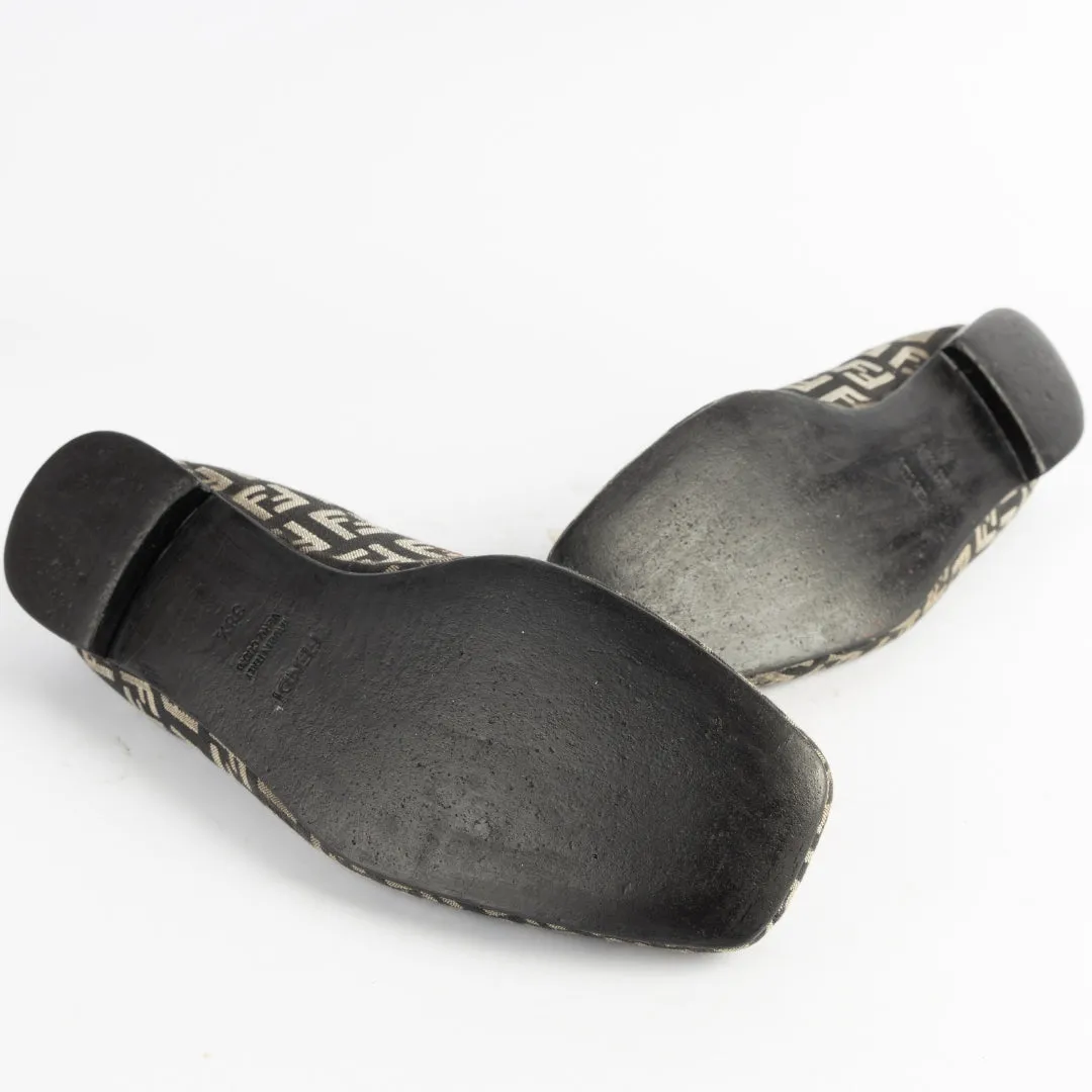 Fendi Ballet Monogram Black Flats