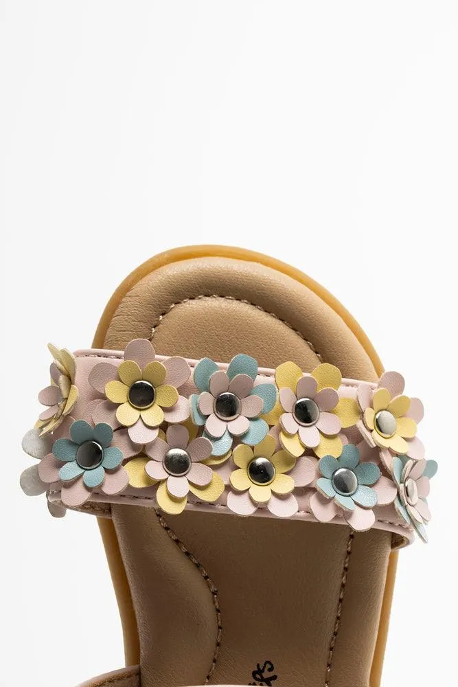 Flower Open Toe Sandal Pink