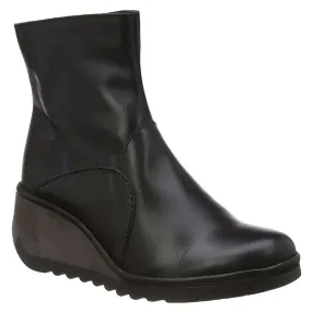 Fly London Nest056Fly Leather Women's Zip Up Wedge Heel Ankle Boots