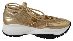 Gold Mesh Leather Michigan Sneakers