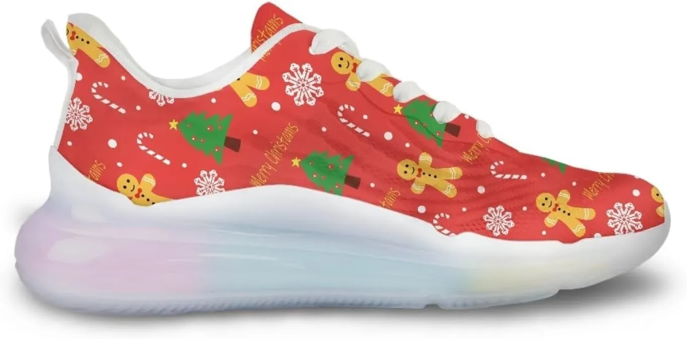 GOSTONG Air Cushion Sneakers for Women Breathable Elastic Lace-up Sneakers Soft Padded Walking Running Sneakers US 6 to 11