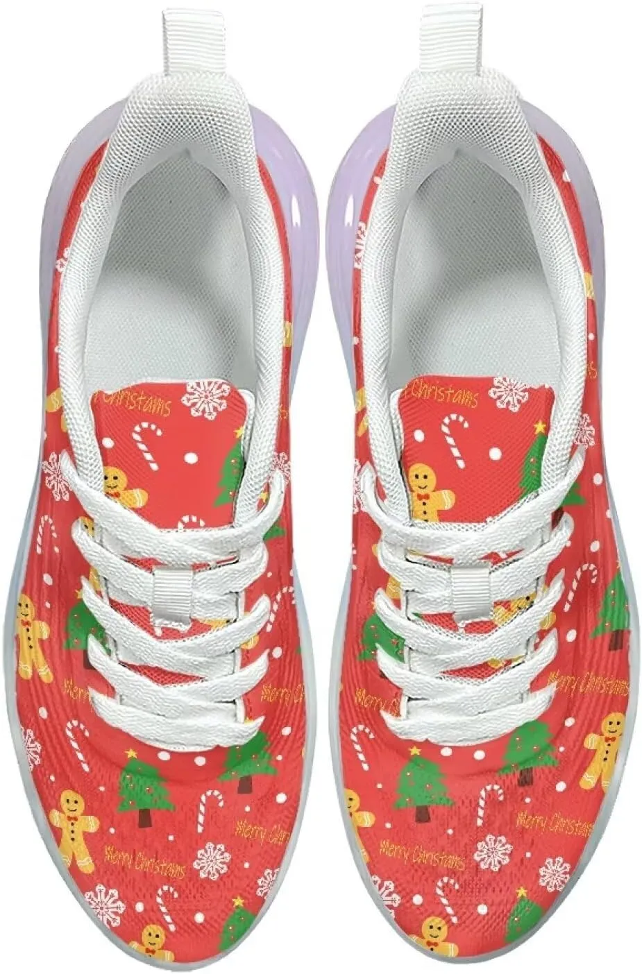 GOSTONG Air Cushion Sneakers for Women Breathable Elastic Lace-up Sneakers Soft Padded Walking Running Sneakers US 6 to 11