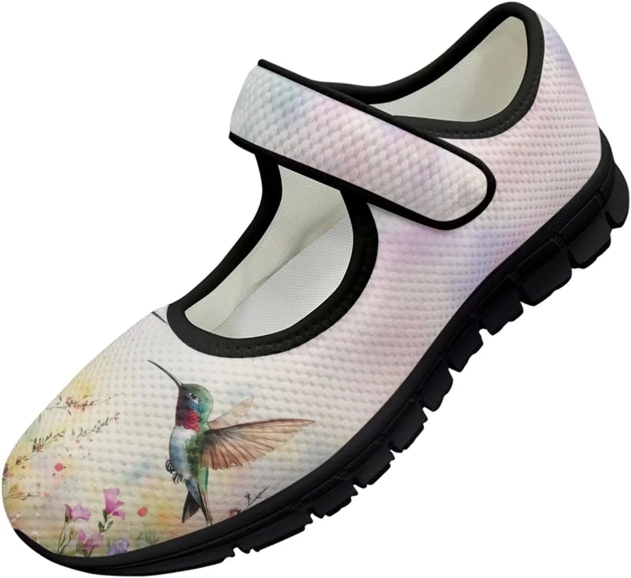 Jeiento Cute Hummingbirds Flats for Women Round Toe Ballet Flats Shoes Dressy Flats for Women