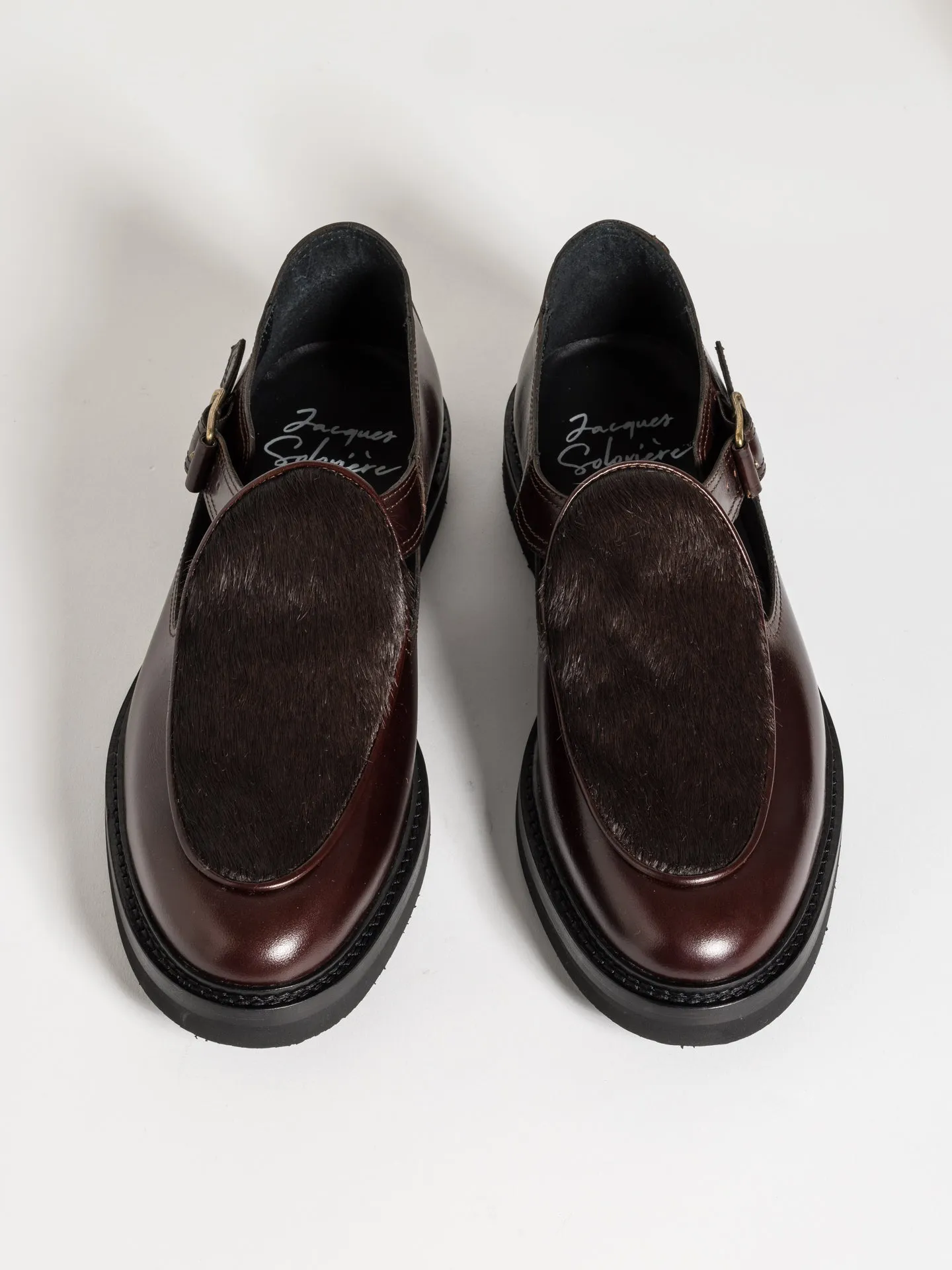 JO HAIRY CALF DARK BROWN