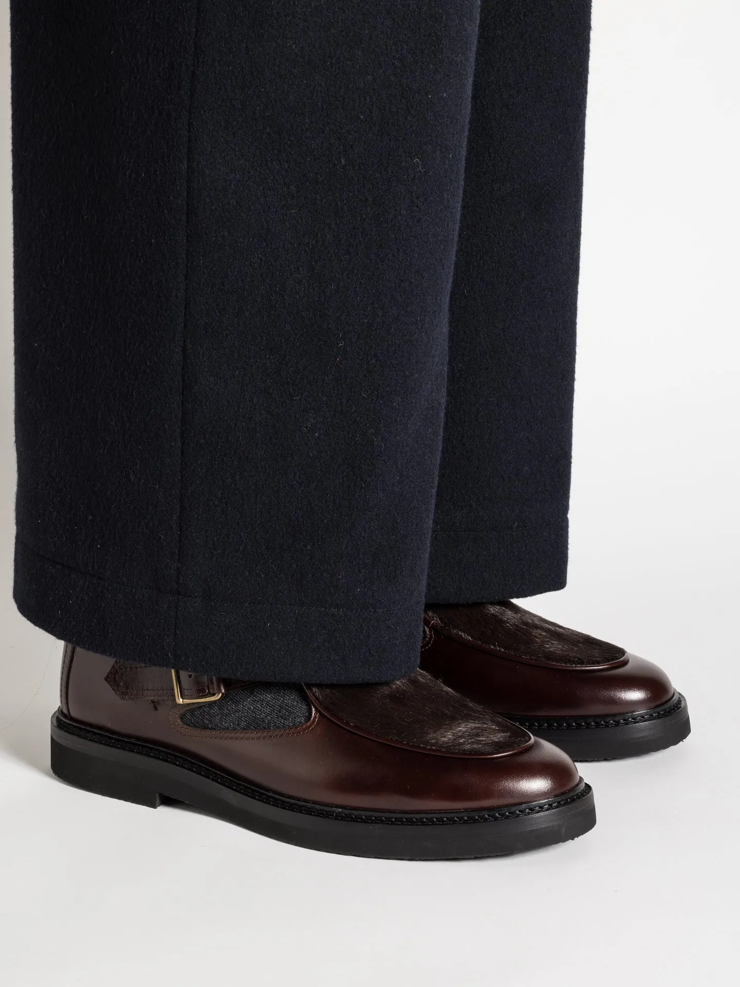 JO HAIRY CALF DARK BROWN