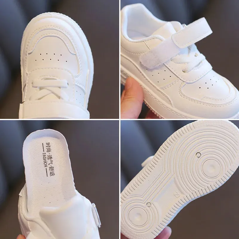 Kids Boys/Girls Soft Soled White Sports Shoes