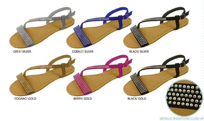 ladies microsuede asymmetrical sandals Case of 36