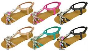ladies patent sandals with rhinestone embellishments Case of 36