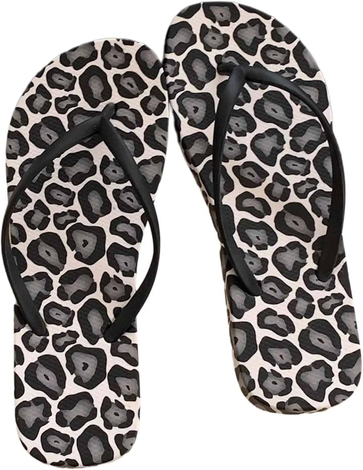 Leopard Print Flip Flops, Summer Beach Fashion Sandals for Women, Stylish Outdoor Thong Sandals