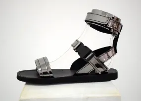 Men Greek leather sandals, Dark silver color, Handmade Sandals, Men Sandals, Draco Men Sandals, Genuine Leather sandals, Sport men Sandals