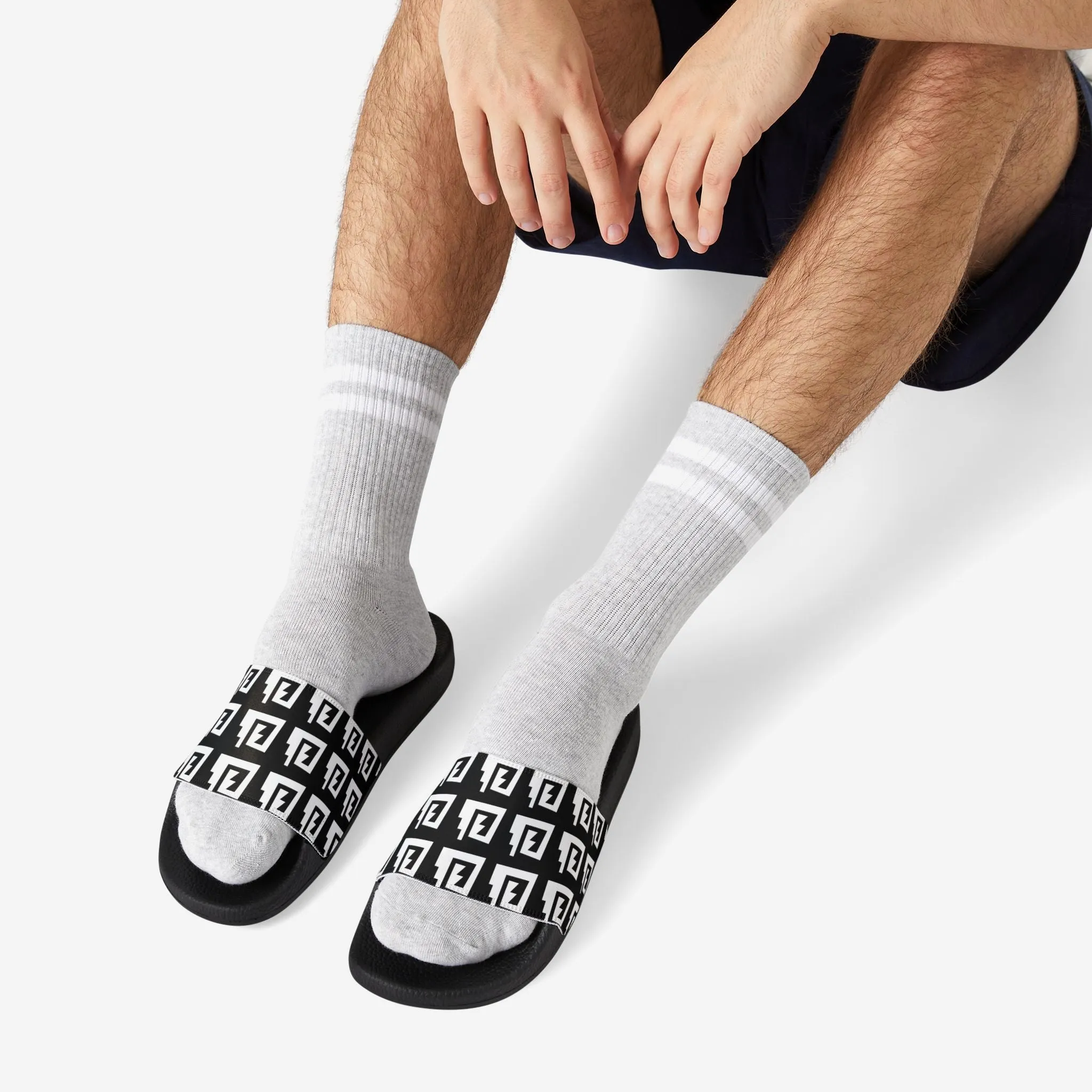 Men's Blue Rain Sandals - Black