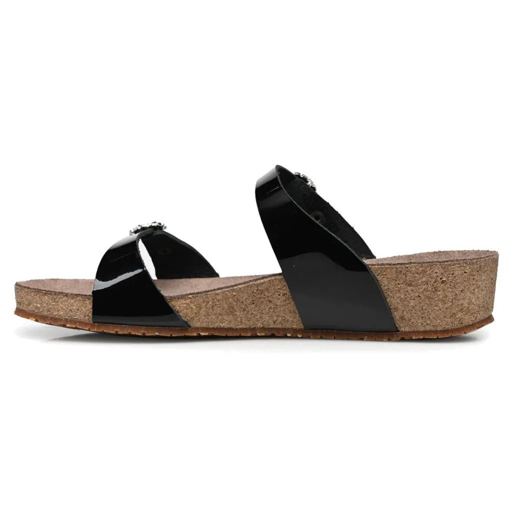 Mephisto Idelya Patent Leather Women's Slide Sandals