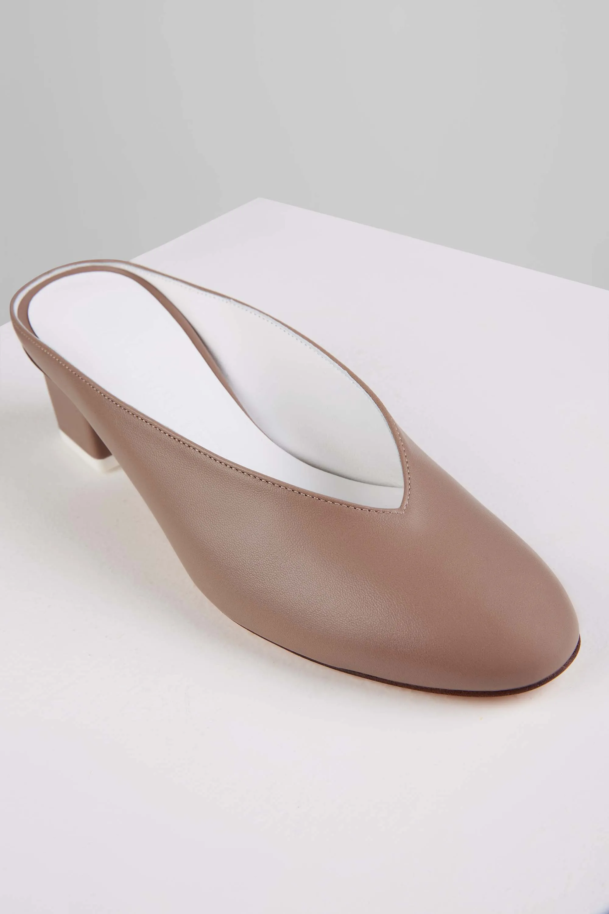 Mildred Mules in Taupe