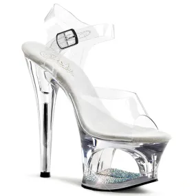 MOON-708DM Clear Cut Out Platform Stripper Heels