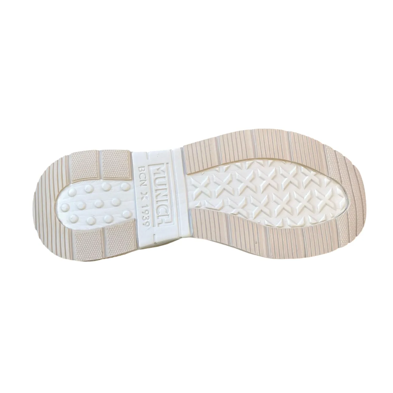Munich scarpa sneakers da donna con X glitter nera e tallone pitonato Wave 170 perla