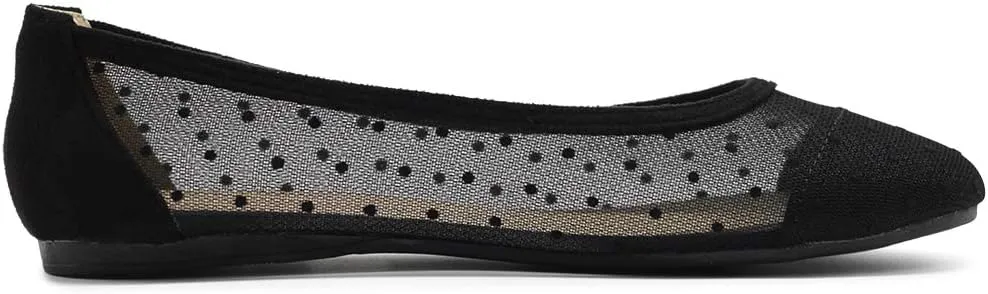 Ollio Women's Shoes Dots or Floral Lace Breathable Round Toe Ballet Flats F123-124