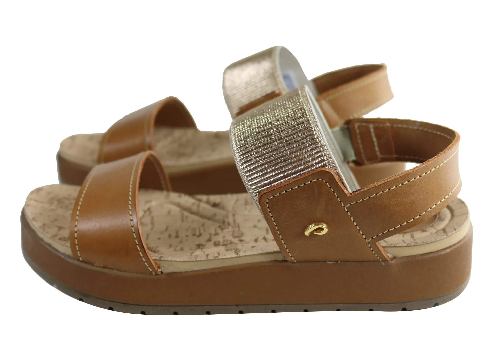 Pegada Rosie Womens Comfort Cushioned Leather Sandals Made In Brazil