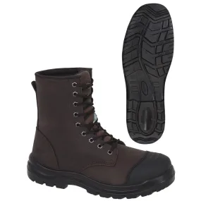 Pioneer Men's 8" Leather Safety Work Boots - CSA Certified, Steel Toe & Plate, Oil & Electric Shock Resistant, Durable & Comfortable | Sizes 7-14