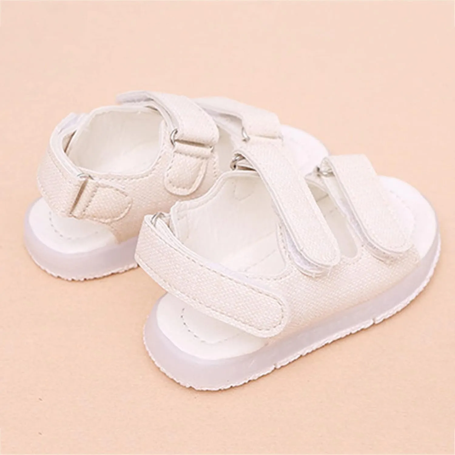 POLG Baby Boys Girls Sport Sandals Little Kids Toddler Newborn Luminous LED Light Up Open-Toe Slippers Boots Crib Shoes (White, 3-3.5Years)